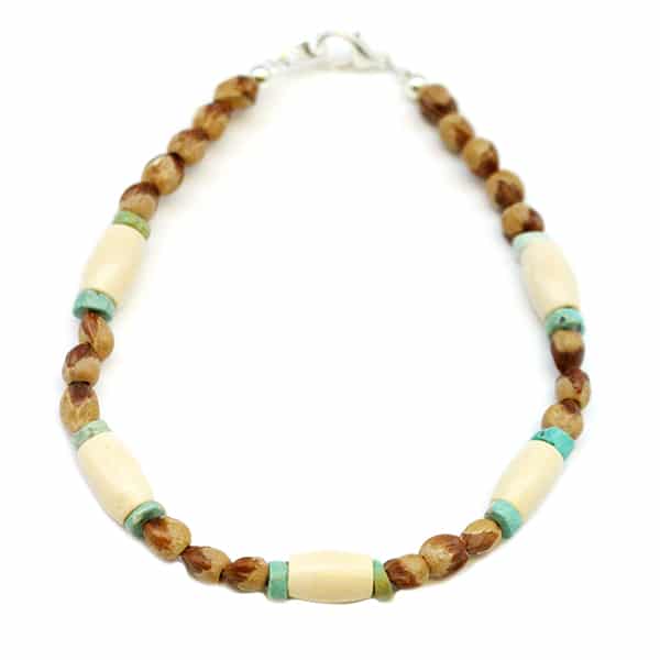 Turquoise and Bone Ankle Bracelet