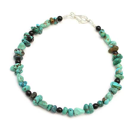 Turquoise & Black Onyx Ankle Bracelet