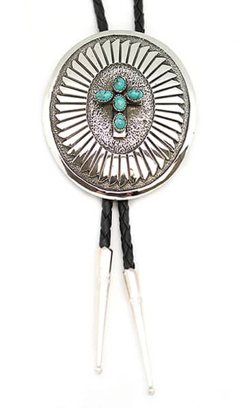 Turquoise Cross Bolo Tie
