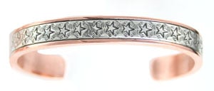 Large Size Sterling and Copper Bracelet