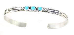 Three Stone Turquoise Bracelet