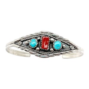 Turquoise and Coral Bracelet