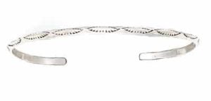 All Silver Tri Stamped Bracelet