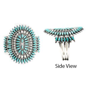 Turquoise Needlepoint Large Bracelet