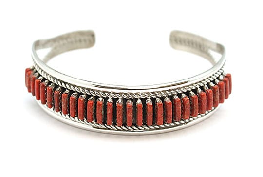 Coral Needlepoint Bracelet