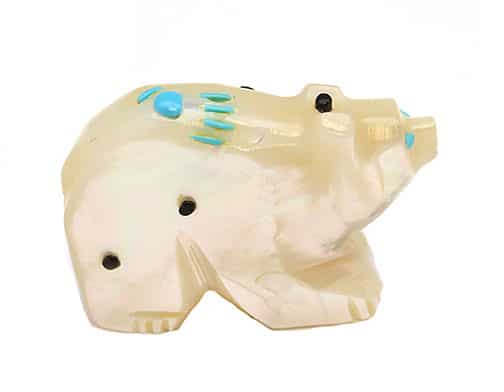 Shell Bear Carved Fetishes
