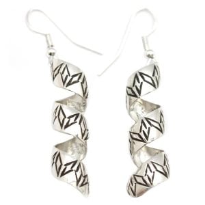Stamped Spiral Earrings