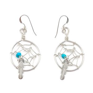 Dream Catcher Earrings with Turquoise