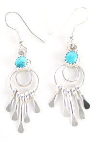 Five Paddle Turquoise Earrings