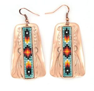 Beaded Copper Earrings