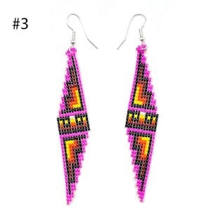 Beaded Double Pyramid Earrings (click for colors available)