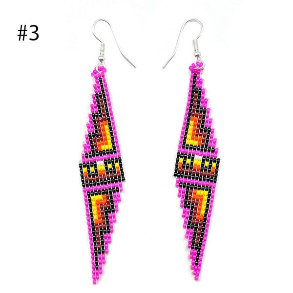 Beaded Double Pyramid Earrings (click for colors available)