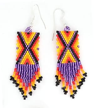 Rug Design Beaded Earrings