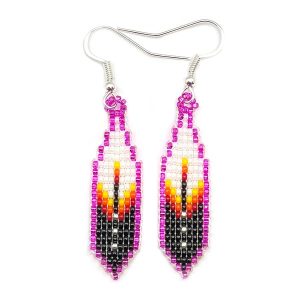 Beaded Feather Earrings (click for colors available)