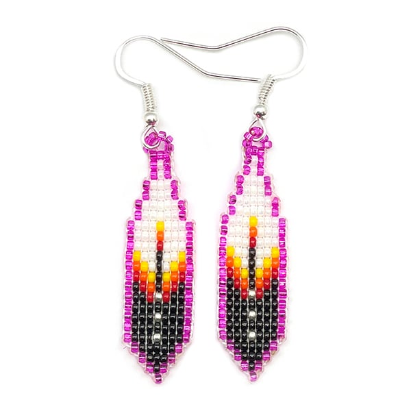Beaded Feather Earrings (click for colors available)