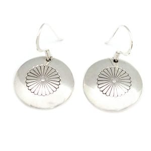 Round Flat Bead Dangle Earrings