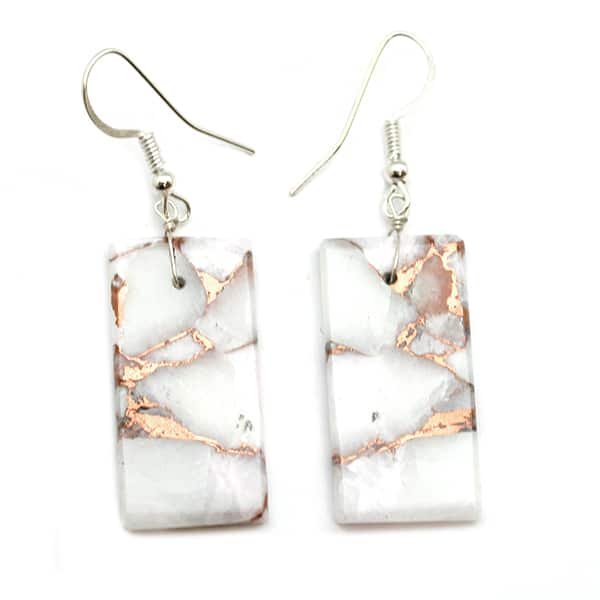White Buffalo Slab Earrings