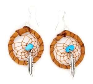 Leather Dream Catcher Earrings