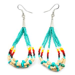 Seed Bead Earring with Turquoise (click for main bead color available)