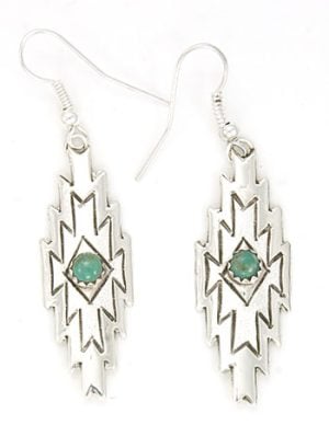 Silver Etched Turquoise Earrings (click for color shade available)