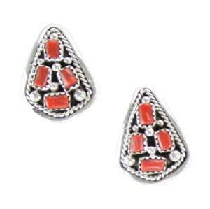 Coral Cluster Earrings with Post