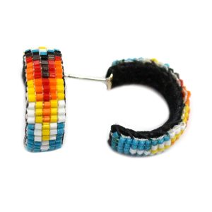 Small Beaded Hoop Earring (click for colors available)