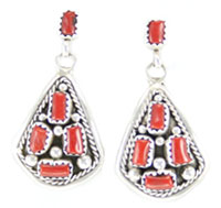 Teardrop Coral Dangle Earrings
