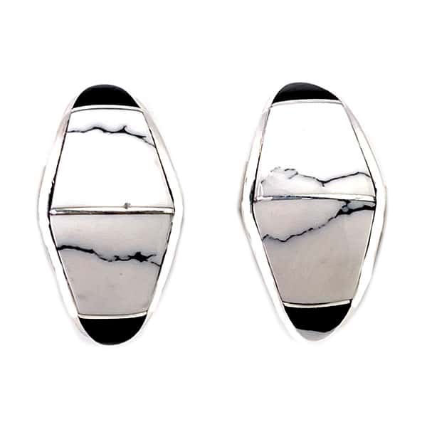 Purple Spiny Inlay Hoop Earrings (click for other colors available) - Image 2