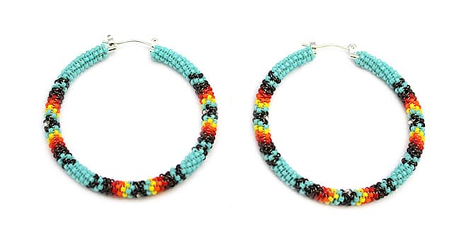 Beaded Hoop Earrings (click for main colors available)