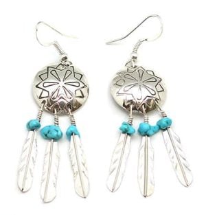 Concho Feather Earrings