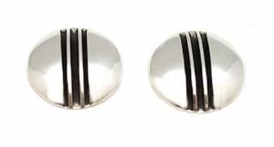 Round Silver Earrings