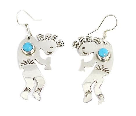 Turquoise Kokopelli Earring