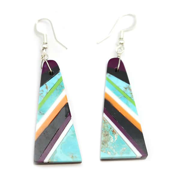 Multi Color Slab Earrings