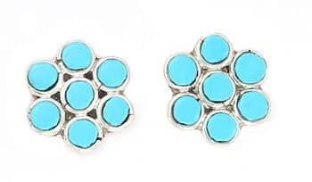 Zuni Turquoise Cluster Inlay Earring