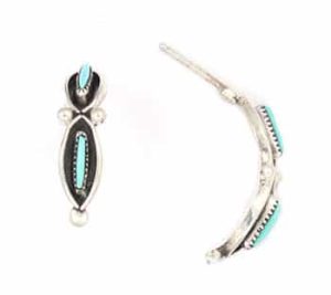 Turquoise Needlepoint Earrings