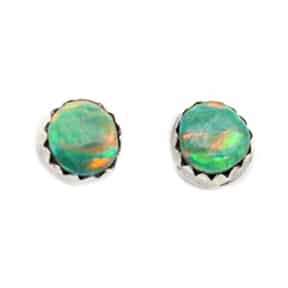 Green Opal Stud Earring