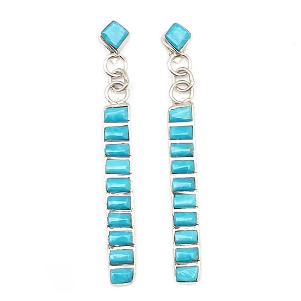 Long Turquoise Dangle Earrings