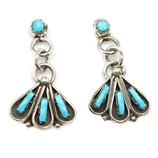 Zuni Turquoise Dangle Earring