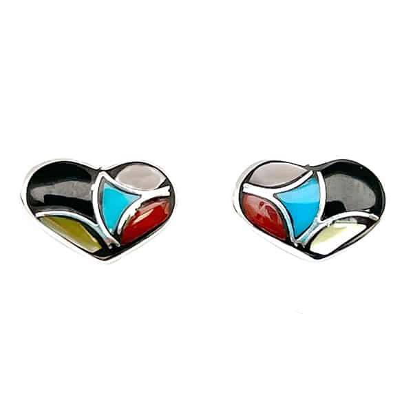 Zuni Multi Color Heart Earring