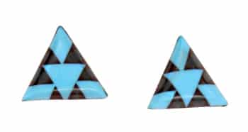 Turquoise And Jet Post Earrings