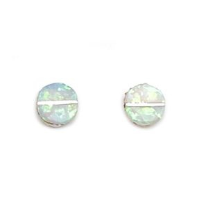 Round Opal Inlay Earring