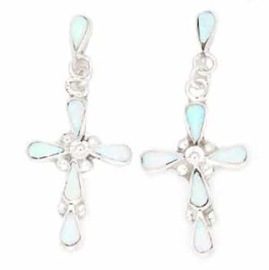Opal Cross Earrings
