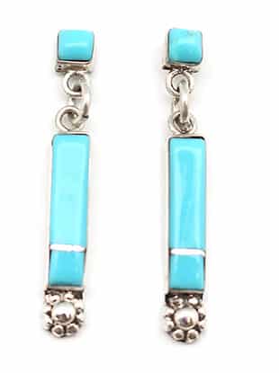 Turquoise Dangle Post Earring