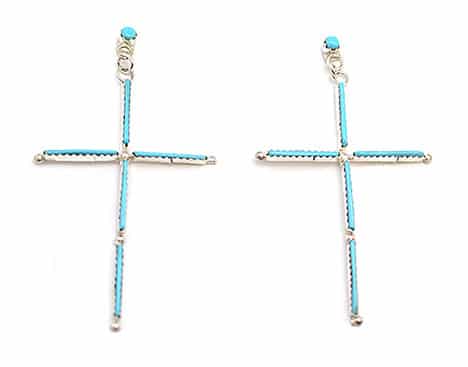 Turquoise Cross Earrings