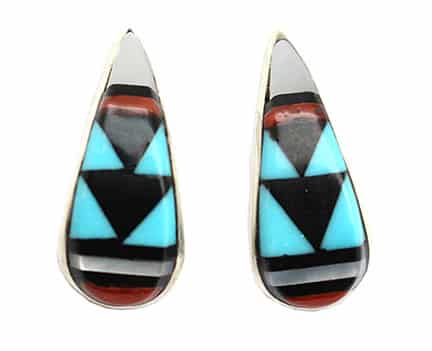 Inlay Teardrop Shape Earrings
