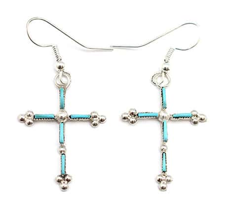 Turquoise Cross Earrings