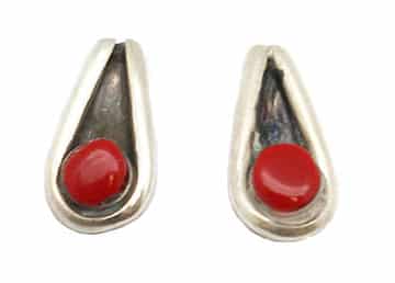 Small Zuni Coral Earring