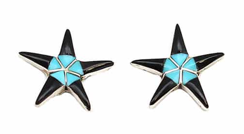 Zuni Star Inlaid Earrings