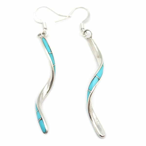 Zuni Turquoise Swirl Earrings