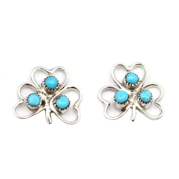 Turquoise Clover Heart Earrings